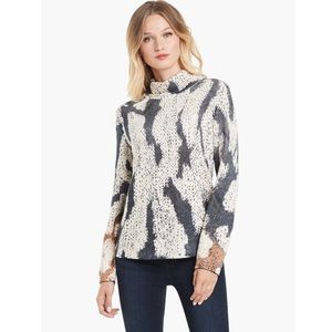 Nic + Zoe Tundra Turtleneck in Indigo Multi